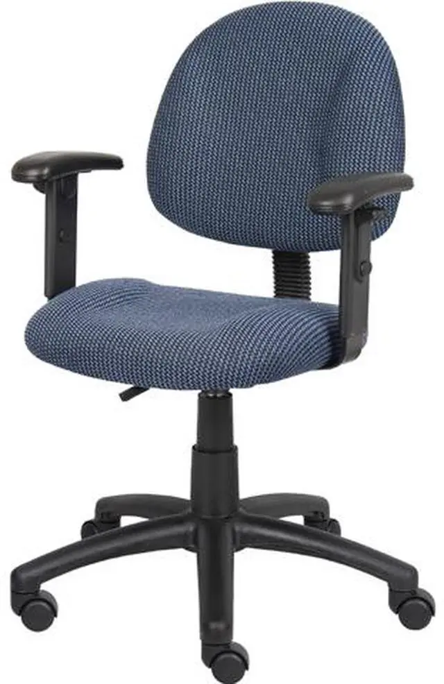 Alt view image 7 of 7 - BOSS Blue Perfect Posture Deluxe Office Task Chair with Adjustable Arms (B316-BE)