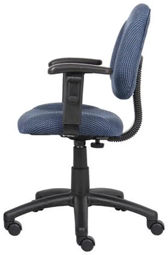 Alt view image 6 of 7 - BOSS Blue Perfect Posture Deluxe Office Task Chair with Adjustable Arms (B316-BE)