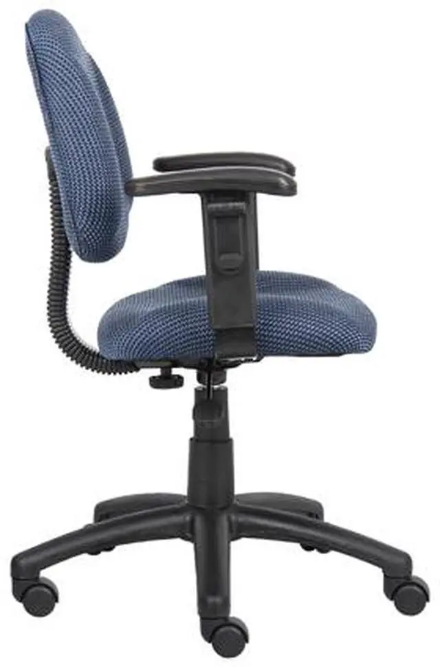 Alt view image 4 of 7 - BOSS Blue Perfect Posture Deluxe Office Task Chair with Adjustable Arms (B316-BE)