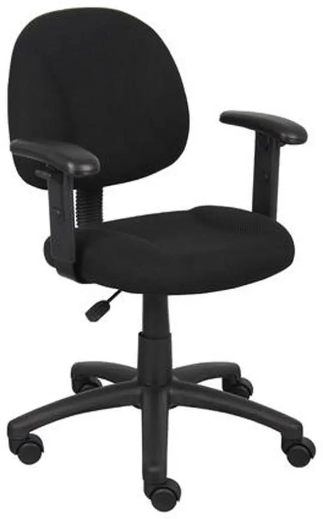 Main image of BOSS Black Perfect Posture Deluxe Office Task Chair with Adjustable Arms (B316-BK)