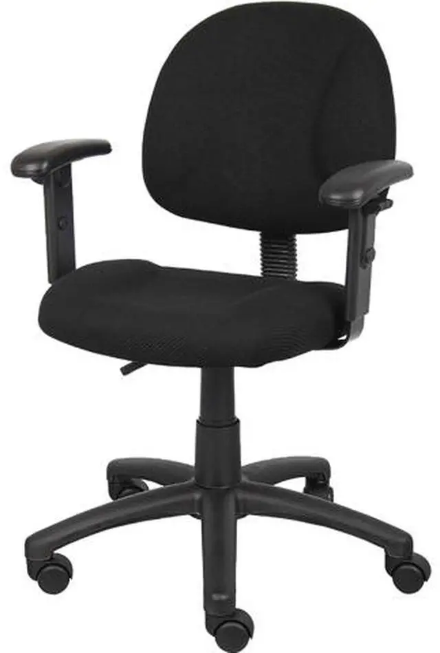 Alt view image 7 of 7 - BOSS Black Perfect Posture Deluxe Office Task Chair with Adjustable Arms (B316-BK)