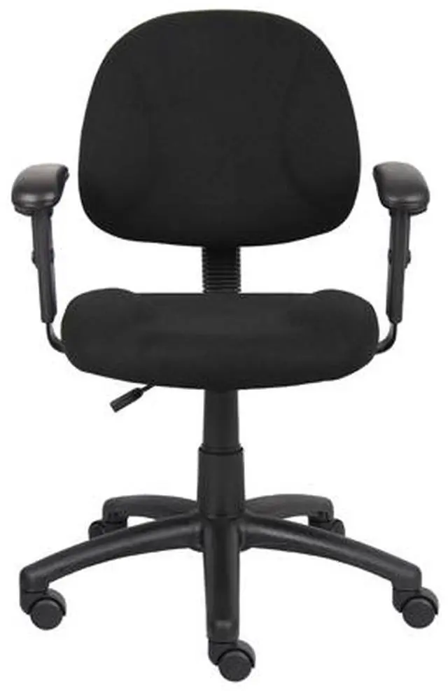 Alt view image 3 of 7 - BOSS Black Perfect Posture Deluxe Office Task Chair with Adjustable Arms (B316-BK)