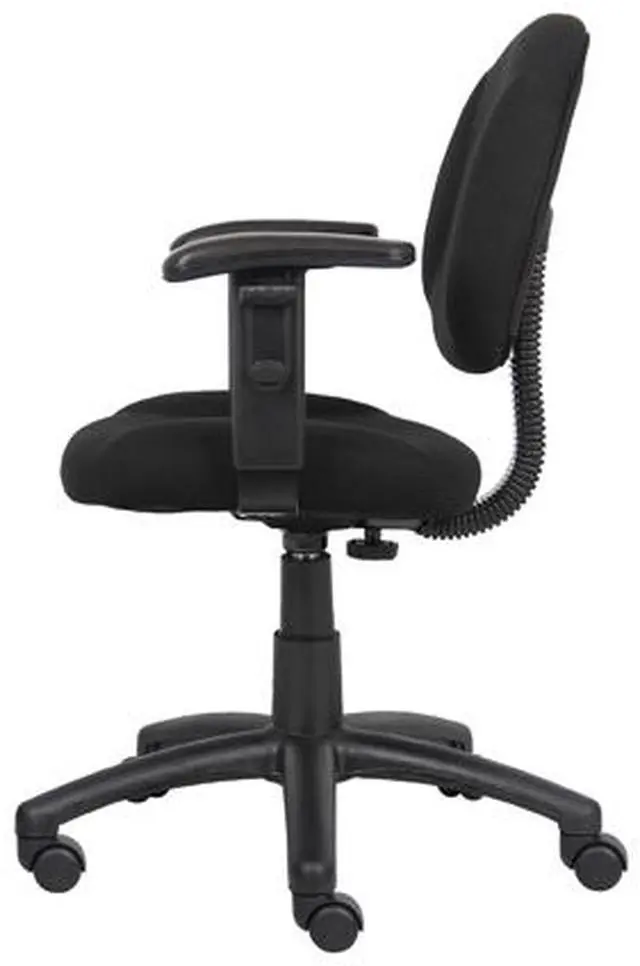 Alt view image 4 of 7 - BOSS Black Perfect Posture Deluxe Office Task Chair with Adjustable Arms (B316-BK)