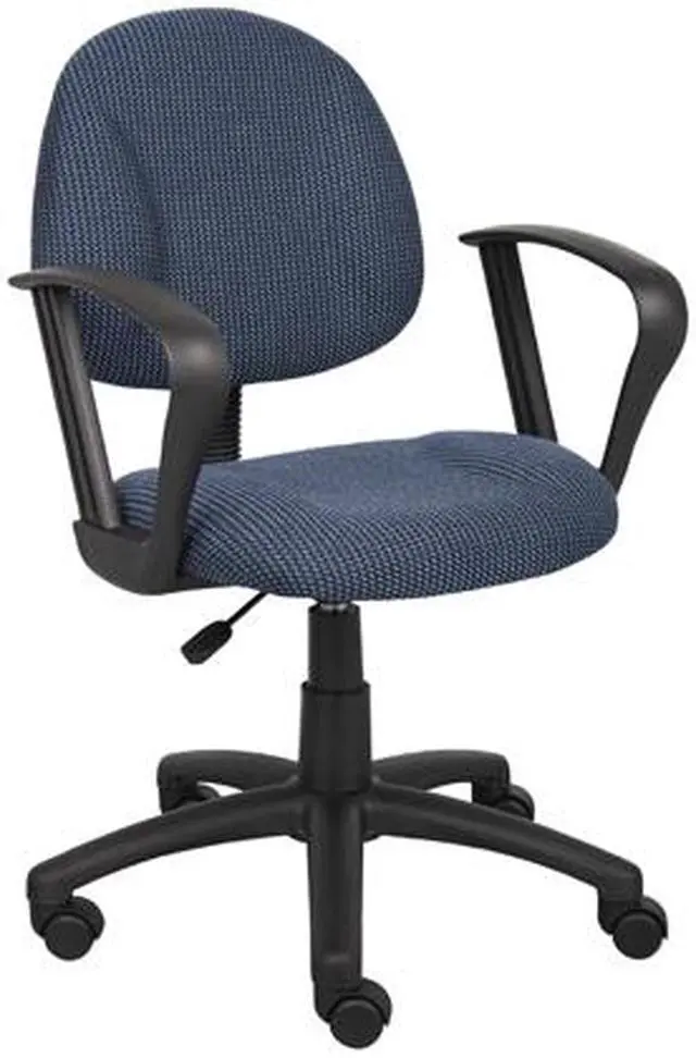 Alt view image 2 of 7 - BOSS Blue Perfect Posture Deluxe Office Task Chair with Loop Arms (B317-BE)