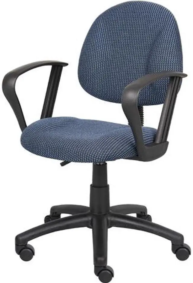 Main image of BOSS Blue Perfect Posture Deluxe Office Task Chair with Loop Arms (B317-BE)