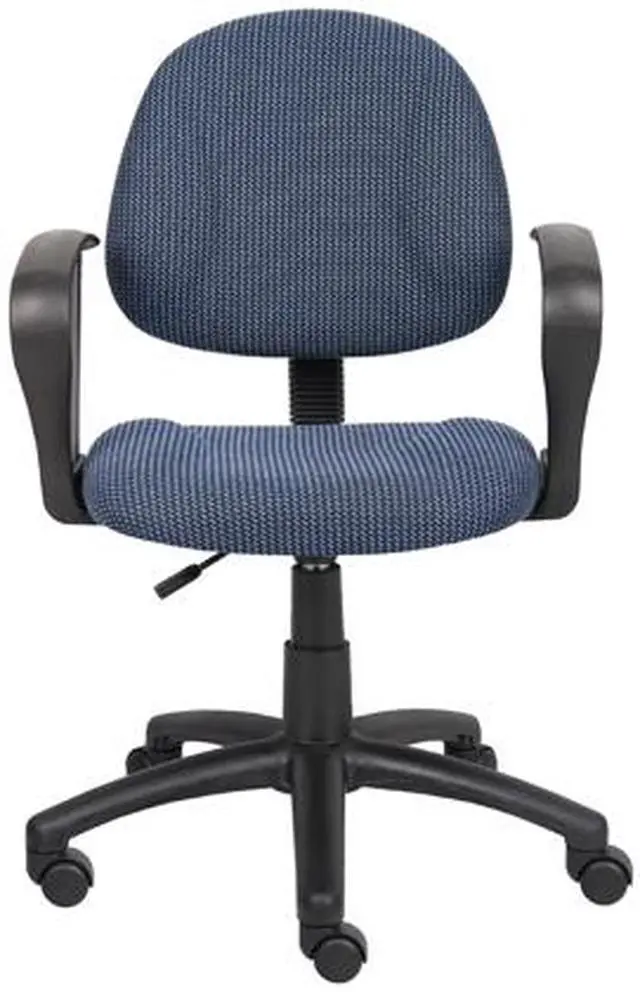 Alt view image 4 of 7 - BOSS Blue Perfect Posture Deluxe Office Task Chair with Loop Arms (B317-BE)