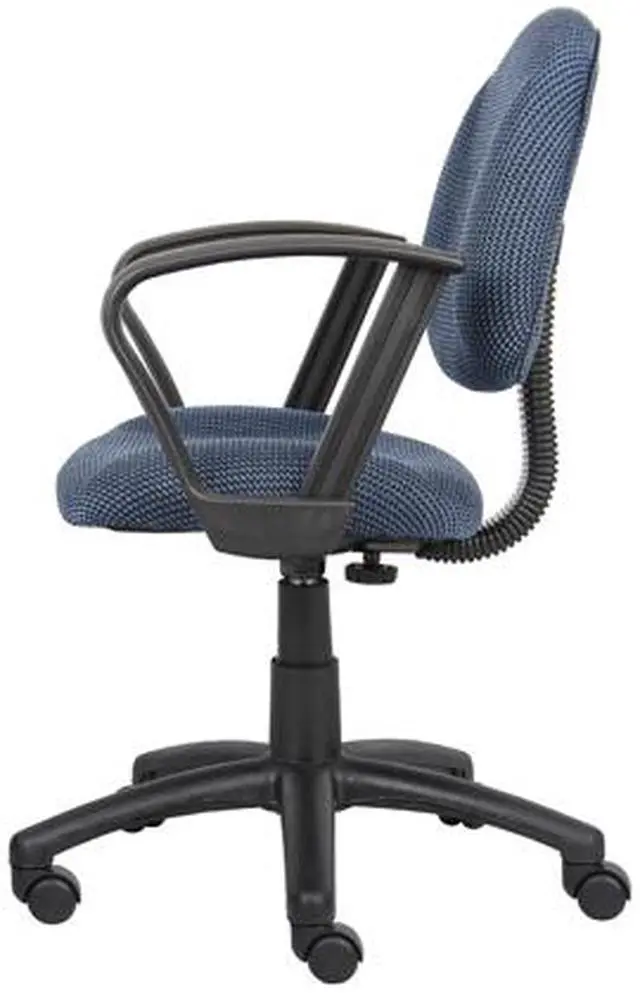 Alt view image 5 of 7 - BOSS Blue Perfect Posture Deluxe Office Task Chair with Loop Arms (B317-BE)