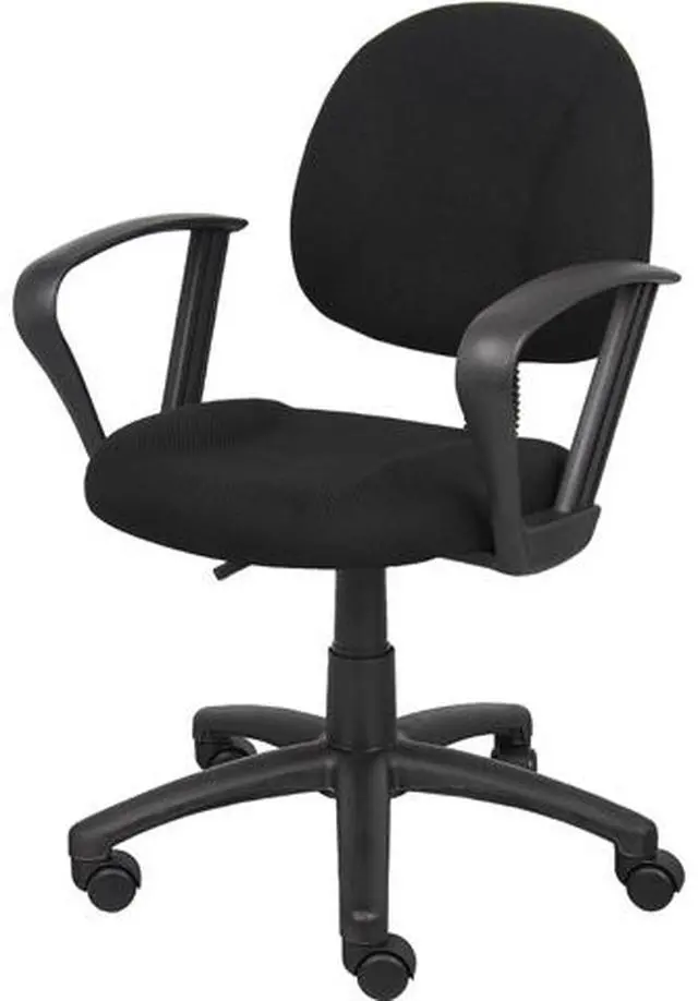 Main image of BOSS Black Perfect Posture Deluxe Office Task Chair W/ Loop Arms (B317-BK)