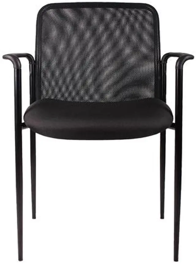 Alt view image 3 of 5 - BOSS Black Stackable Mesh Guest Chair (B6909-BK)