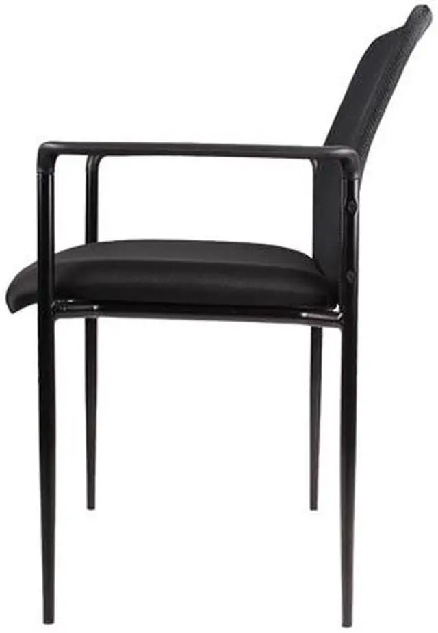 Alt view image 4 of 5 - BOSS Black Stackable Mesh Guest Chair (B6909-BK)