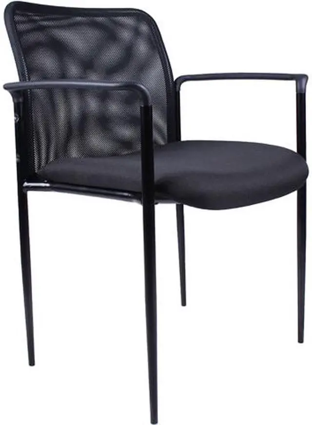 Main image of BOSS Black Stackable Mesh Guest Chair (B6909-BK)
