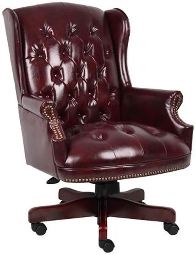 Main image of BOSS Burgundy Wingback Traditional Chair (B800-BY)