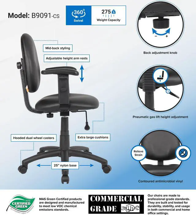 Alt view image 2 of 2 - BOSS Office Products B9091-CS Task Chairs