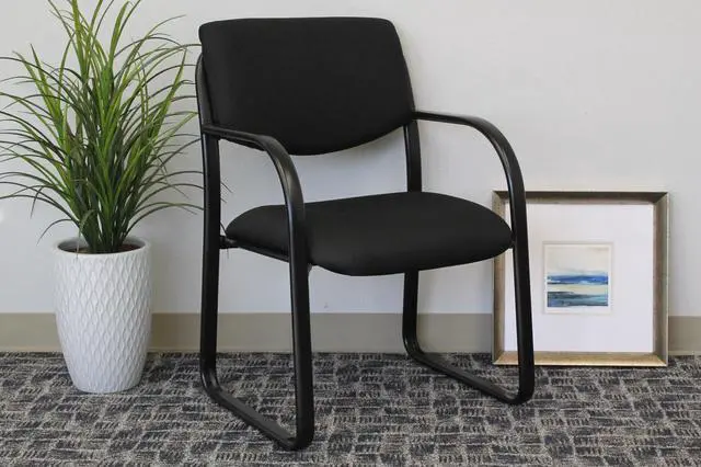 Alt view image 2 of 9 - BOSS Black Fabric Guest Chair (B9521-BK)