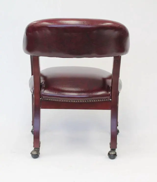 Alt view image 5 of 10 - BOSS Burgundy Captains Chair W/ Casters (B9545-BY)