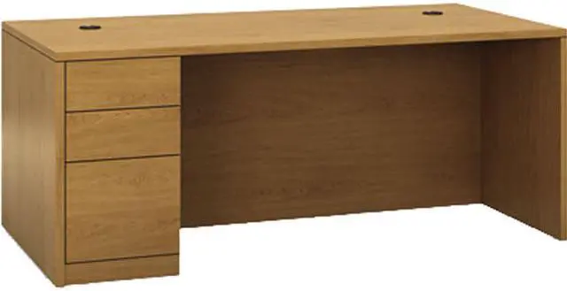 Main image of HON 10500 "L" Workstation Single Ped Desk, Left Full-Height Ped, 72 x 36, Harvest