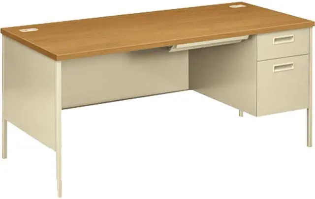 Main image of HON P3265RCL Metro Classic Right Pedestal Workstation Desk, 66w x 30d, Harvest / Putty