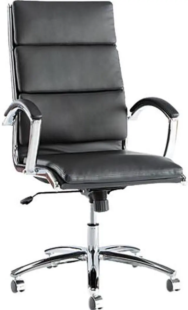 Main image of Alera ALENR4119 Alera Neratoli Series High-Back Swivel/Tilt Chair, Black Leather, Chrome Frame