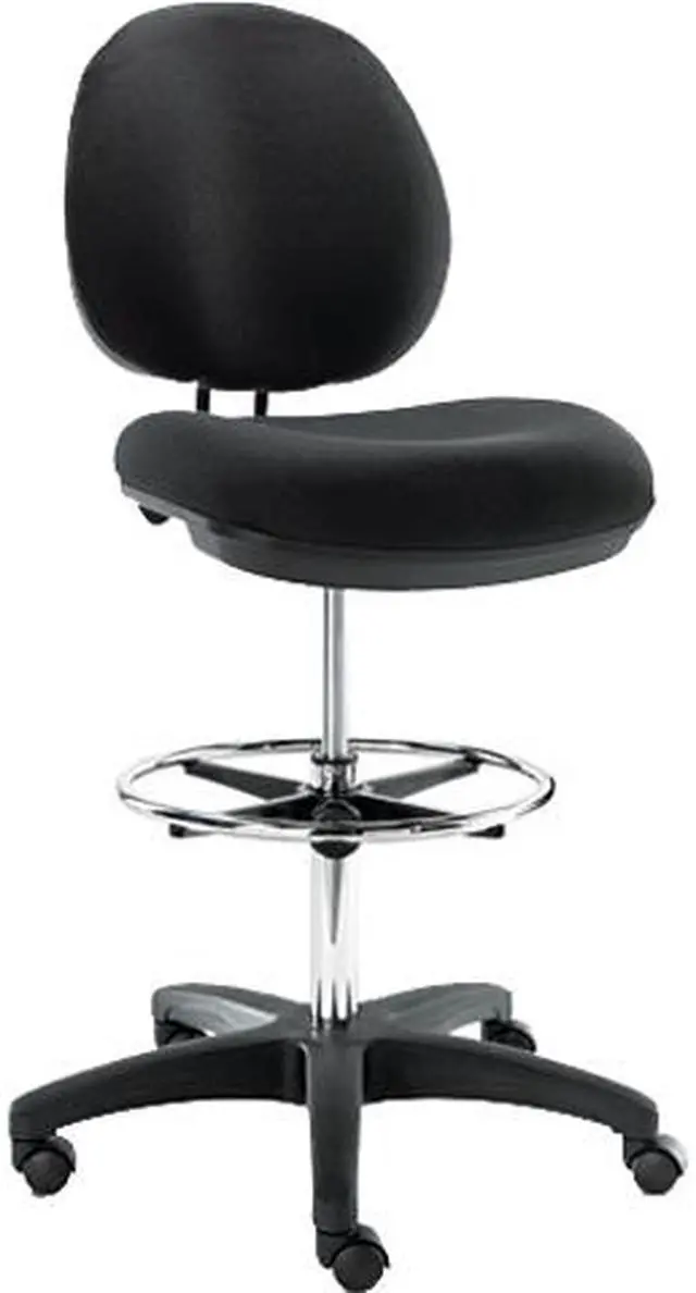 Main image of Alera Interval Series Swivel Task Stool, Pvc-Free Faux Leather, Black