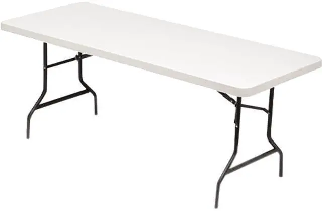 Main image of Alera ALE65600 Resin Rectangular Folding Table, Square Edge, 72w x 30d x 29h, Platinum