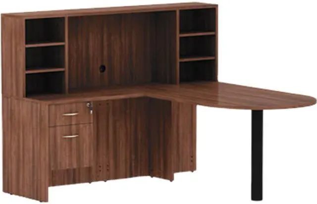 Main image of Alera VA353624WA Valencia Series Reversible Return/Bridge Shell, 29.63" x 35.00" x 23.63", Modern Walnut
