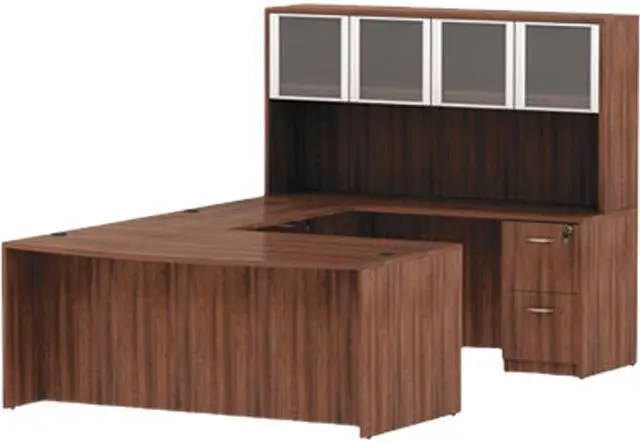 Main image of Alera VA354824WA Valencia Series Reversible Return / Bridge Shell, 47.25" x 23.63", Modern Walnut