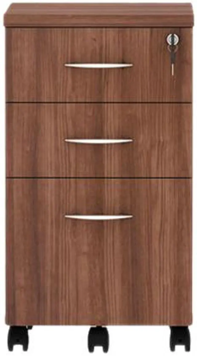 Alt view image 2 of 3 - Alera VA572816WA Valencia Series Mobile Box / Box / File Pedestal, Modern Walnut