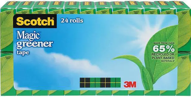 Main image of Scotch 812-24P Magic Greener Tape, 1" Core, 0.75" x 75 ft, Clear, 24/Pack