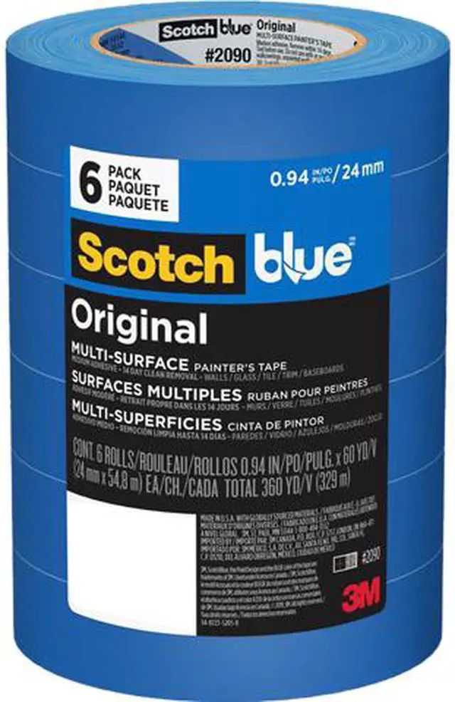 Main image of Scotch 2090-24EVP Original Multi-Surface Painter's Tape, 3" Core, 0.94" x 60 yds, Blue, 6/Pack