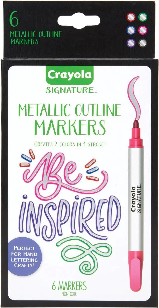 Main image of Crayola Metallic Outline Paint Markers - 6 Pack 586701