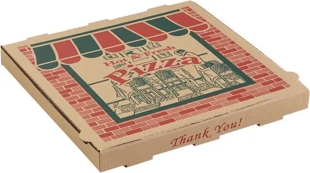 Main image of Arvco ARV 9164314 Corrugated Pizza Boxes, 16" x 16" x 1 3/4", Kraft, 50/Carton