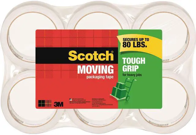 Main image of 3M 3500-6-ESF Tough Grip Moving Packaging Tape, 6 Roll/Pack