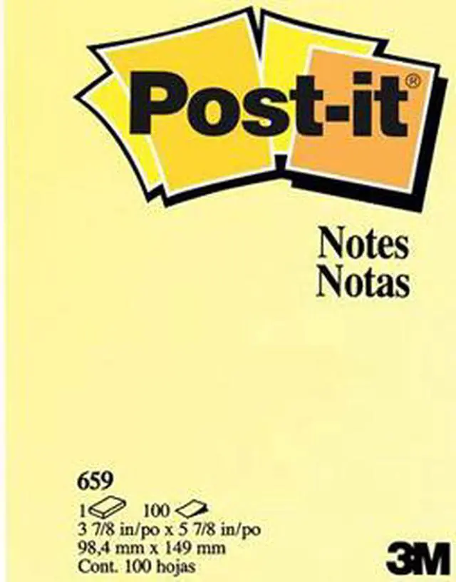 Alt view image 2 of 2 - 3M 659YWBD POST-IT Notes, 4" x 6" 12PK