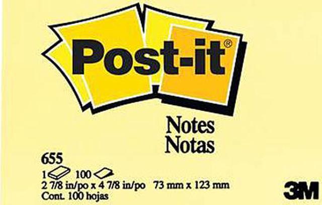 3M Post-it Note 657 100's Yellow 3 x 4