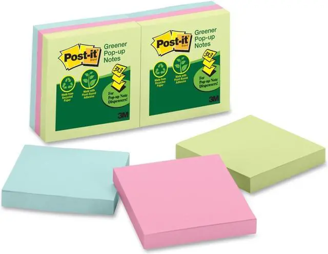 Main image of 3M R330RP6AP Post-it Greener Notes Original Recycled Pop-up Notes