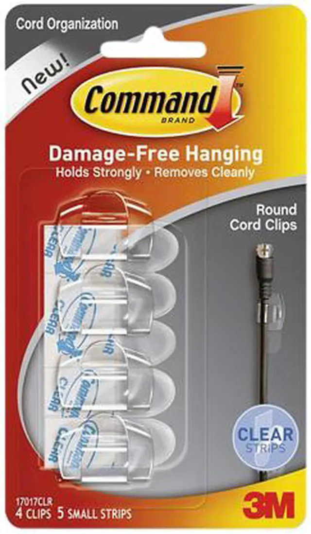 Alt view image 3 of 3 - Command 17017CLRES Clear Round Cord Clips