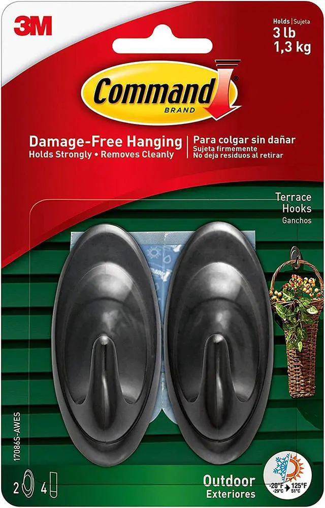 Main image of Command 17086S-AWES Outdoor Medium Slate Terrace Hooks