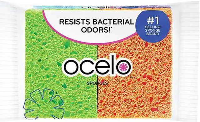 Alt view image 2 of 2 - 3M 7274-FD Ocelo Cellulose Sponge, 4.7" x 3" x 0.6", 4/Pack
