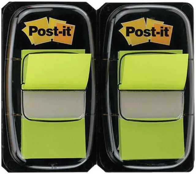 Alt view image 3 of 4 - Post-it 680-BG2 Flags, Bright Green, 1 in Wide, 50/Dispenser, 2 Dispensers/Pack