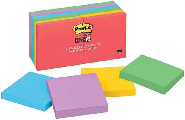 Alt view image 5 of 5 - Post-it 654-12SSAN Super Sticky Notes, 3 in x 3 in, Marrakesh Collection, 12 Pads/Pack
