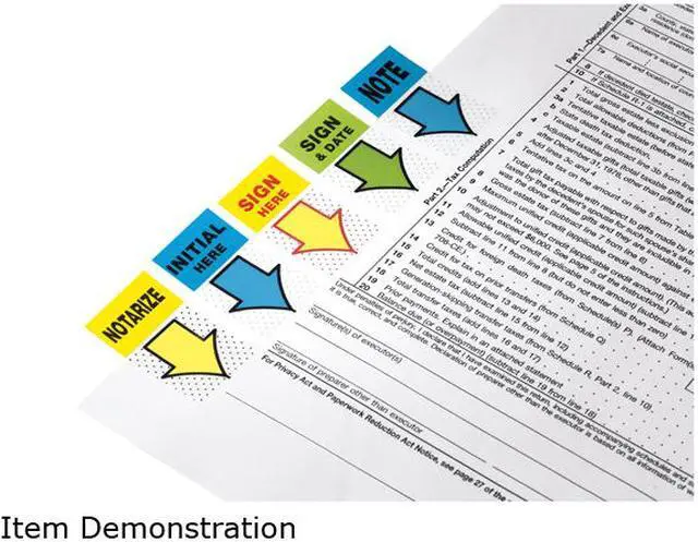 Alt view image 3 of 3 - Post-it 680-IH2 Message Flags, "Initial Here", Blue, 1 in Wide, 50/Dispenser, 2/Pack