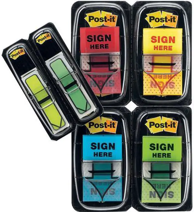 Main image of Post-it 680-SH4VA Flags Value Pack with 48 Arrow Flags Sign Here 25x43mm 4/pk