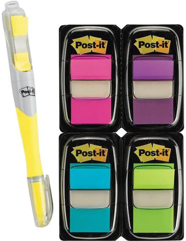 Main image of Post-it 680-PPBGVA Page Flag Value Pack, Assorted Colors, 200 Flags & Highlighter W/50 Flags