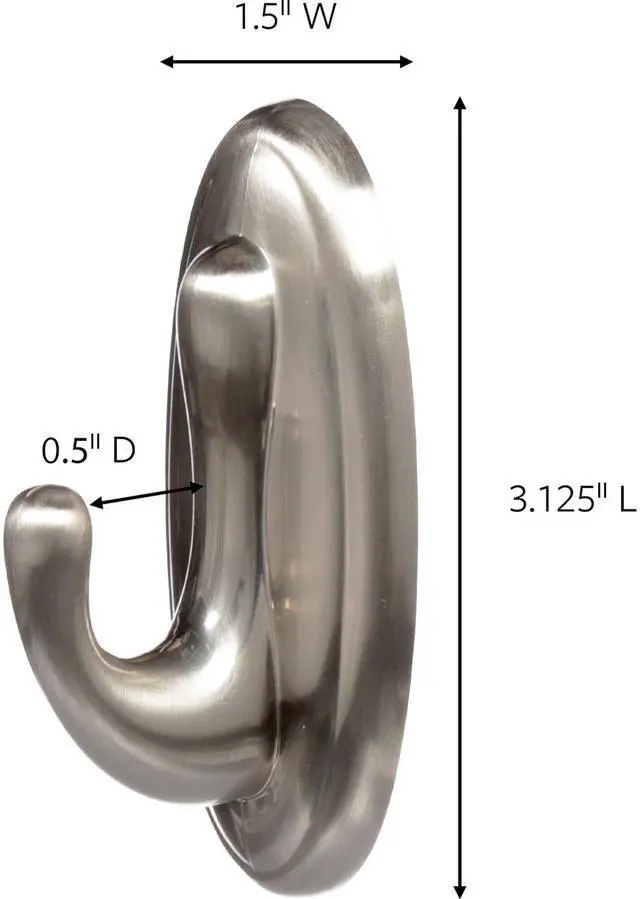 Alt view image 2 of 3 - Command 17051BNES Medium Traditional Hook, Brushed Nickel