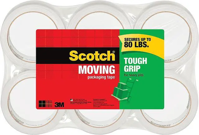 Main image of Scotch 3500-40-6 Tough Grip Moving Packaging Tape, 6 / Pack