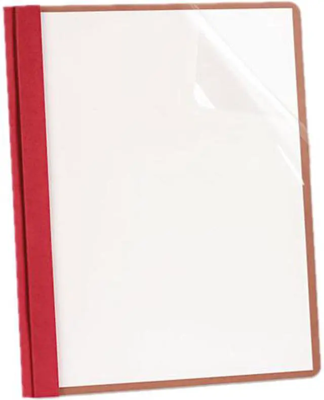 Main image of Oxford ESS57871 Recycled Clear Front Report Covers, Letter Size, Red, 25/Box, 1 Box