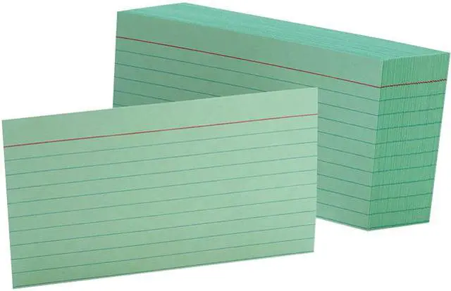Main image of Oxford 7321 GRE Ruled Index Cards, 3" x 5", Green, 100/Pack