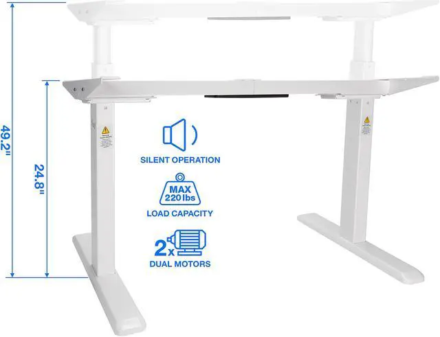 Alt view image 3 of 9 - Rosewill Electric Standing Desk Frame & Wood Table Top w/ Height Adjustable Sit Stand Modes, Silent Dual Motors, Memory Settings, Sturdy & Supports up to 220 lbs, Easy Assembly - RSD10