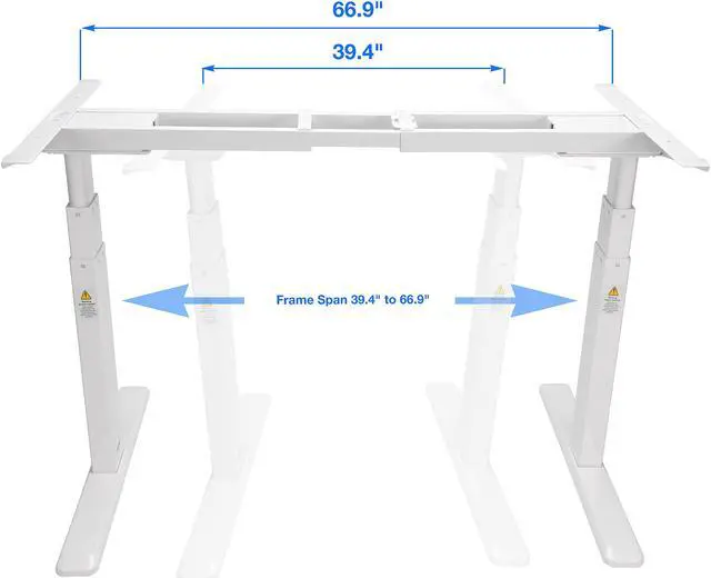 Alt view image 4 of 9 - Rosewill Electric Standing Desk Frame & Wood Table Top w/ Height Adjustable Sit Stand Modes, Silent Dual Motors, Memory Settings, Sturdy & Supports up to 220 lbs, Easy Assembly - RSD10