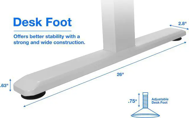 Alt view image 7 of 9 - Rosewill Electric Standing Desk Frame & Wood Table Top w/ Height Adjustable Sit Stand Modes, Silent Dual Motors, Memory Settings, Sturdy & Supports up to 220 lbs, Easy Assembly - RSD10